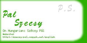 pal szecsy business card