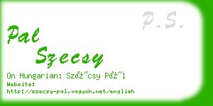 pal szecsy business card